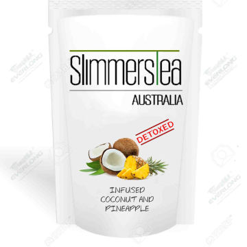100% chá de desintoxicação à base de plantas orgânicas emagrecimento Chá chá de perda de peso Slimmers (sabor de coco e abacaxi)